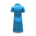 Shenzhen en gros coton bleu polo chemise robes pour les femmes